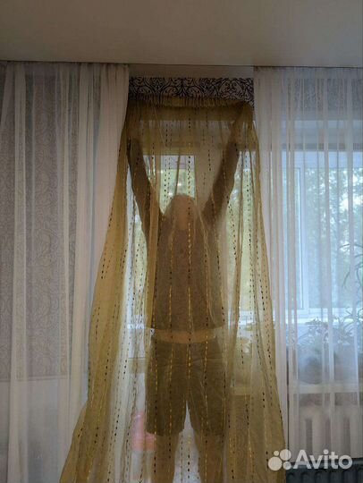 Тюль белая, коричневая