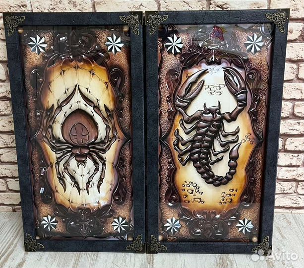 Нарды ручной работы со стеклом