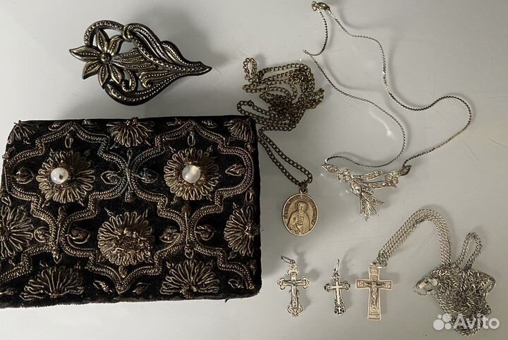 СССР чсср Индия колье/кошелек/крестики серебро/бро