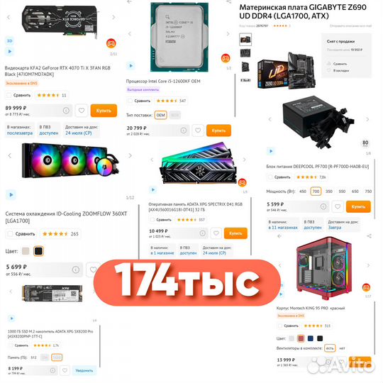 Gaming PC/i5 12600KF/RTX 4070TI/DDR4 32G/SSD 1TB