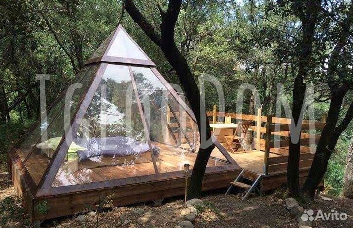 Панорамная беседка из стекла