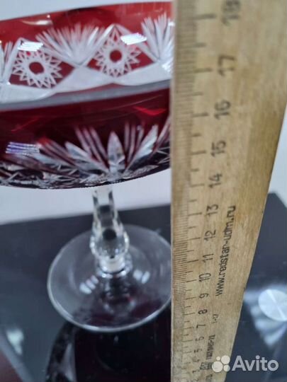 Ваза для фруктов цветной хрусталь (марганцевый). Е