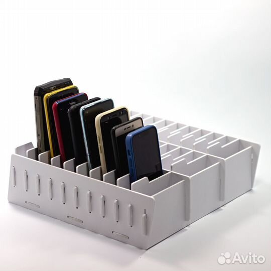 Органайзер для телефонов в школу 30 ячеек пвх белы