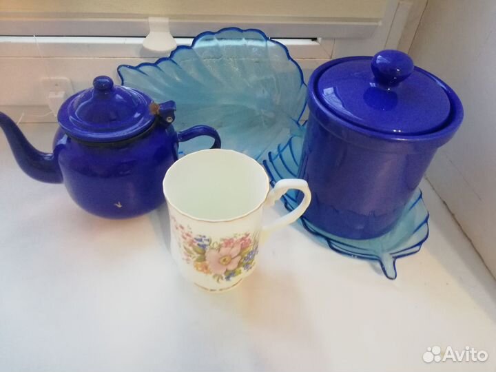 Посуда СССР, винтаж, цветное стекло