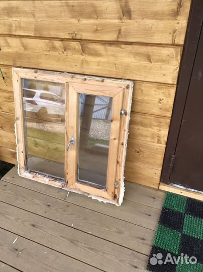Окна деревянные в сборе б/у