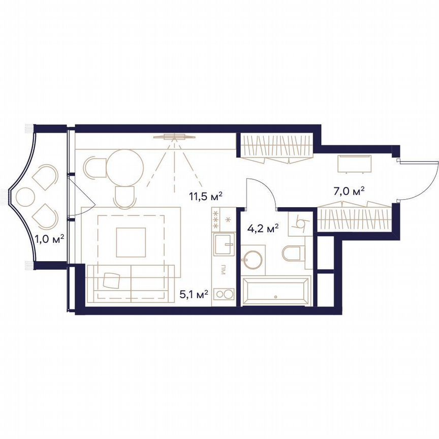 1-к. квартира, 28,8 м², 4/24 эт.