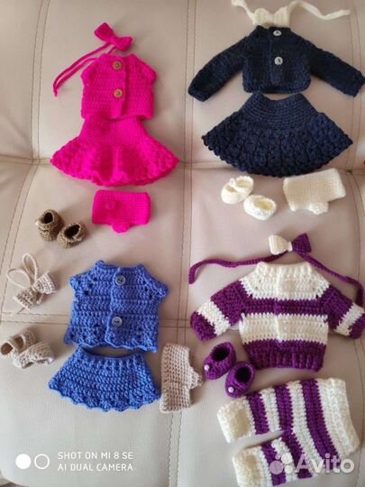 Кукла вязанная ручной работы, 32см