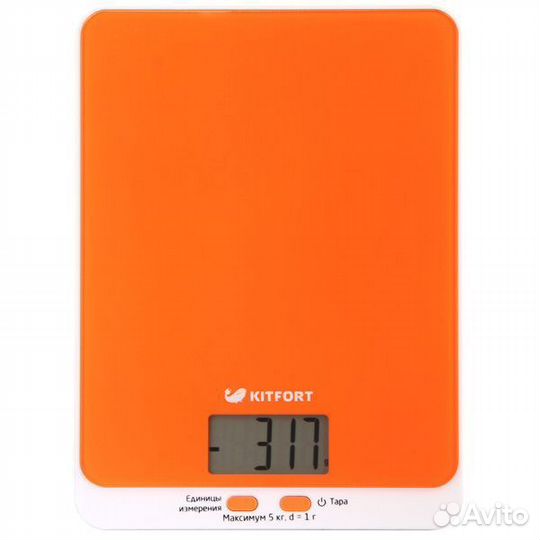 Кухонные весы Kitfort кт-803-5, оранжевые, новые