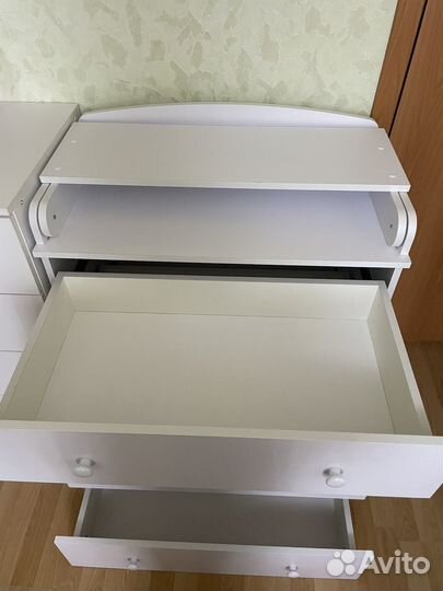 Детский Комод с пеленальным столиком белый