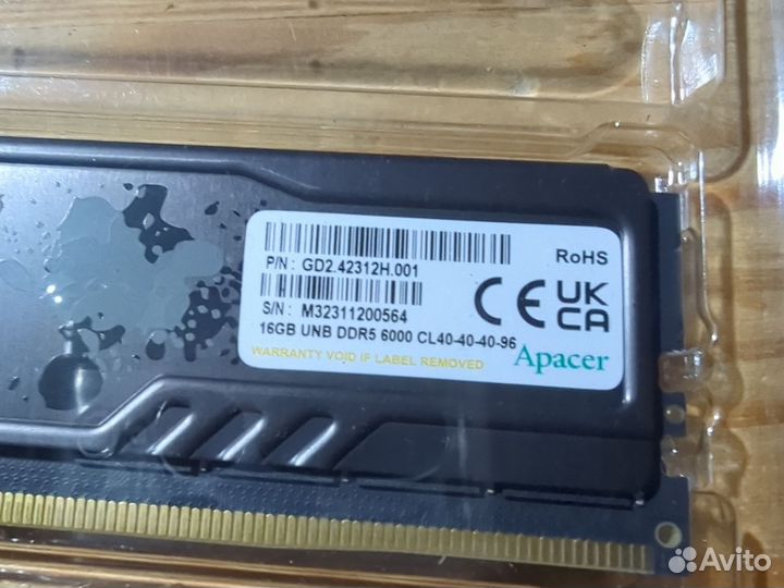 Ddr5 2x16gb 6000mzh гарантия 3 года