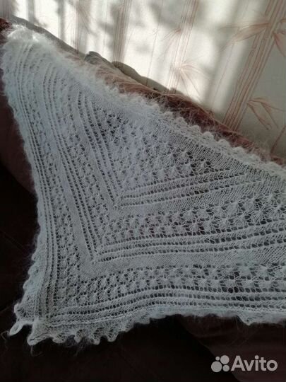 Косынка(платок -шаль) из серого козьего пуха