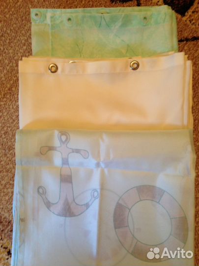 Шторы для ванной 3шт