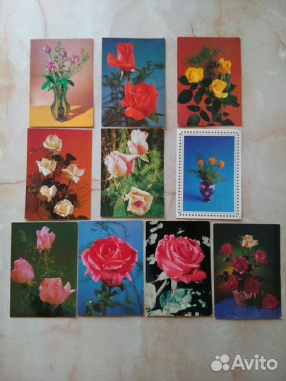 Открытки чсср и ссср. Розы
