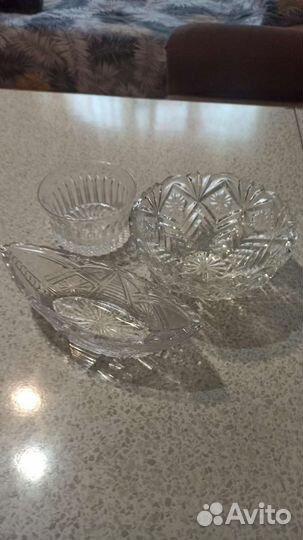 Хрустальные салатники СССР с дефектами