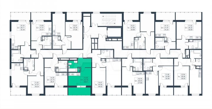 Квартира-студия, 26,4 м², 6/9 эт.