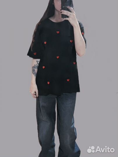 Пиджак и футболка в сердечко