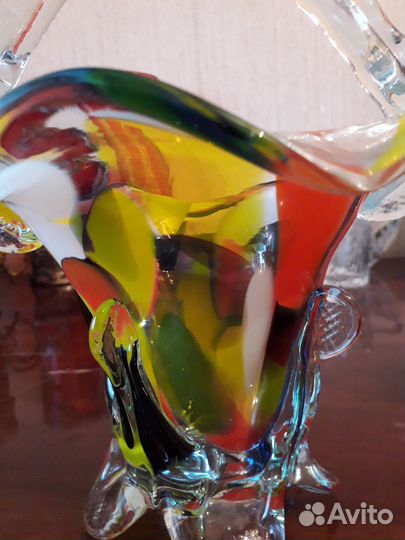Ваза цветное стекло СССР. Цветной хрусталь