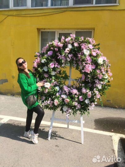 Круг фитоблок искусственная зелень декор