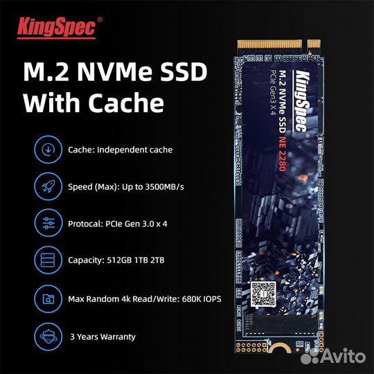 SSD m2 nvme 512 GB Kingspec новые