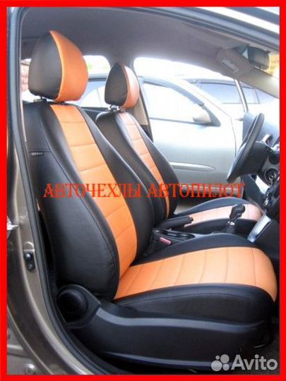 Чехлы Автопилот Kia Ceed 2 из экокожи чёрно-коричн
