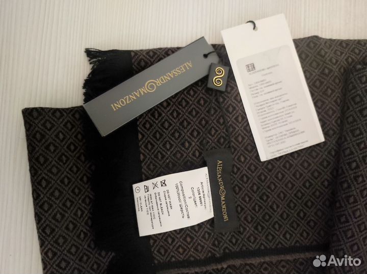 Мужской шарф, шерсть, Alessandro Manzoni, Италия