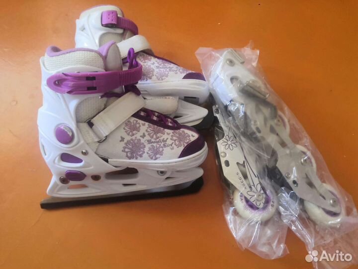 Роликовые коньки детские 2 в 1 раздвижные