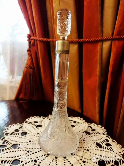 Графин хрустальный с серебряным горлышком СССР