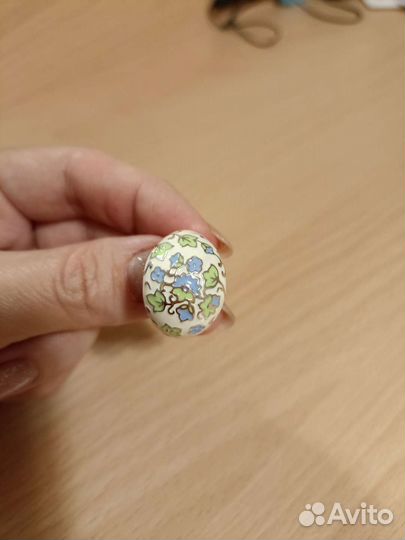 Кольцо серебро эмаль летнее