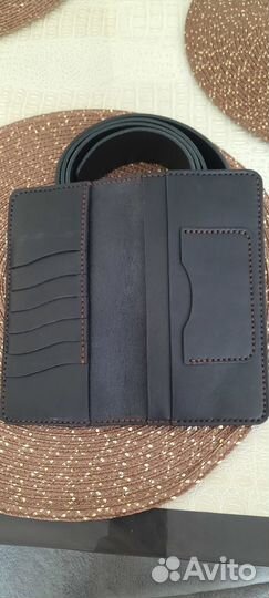 Портмоне и ремень натуральная кожа