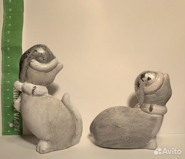 Глиняные статуэтки «Серебряные котики» 2 шт