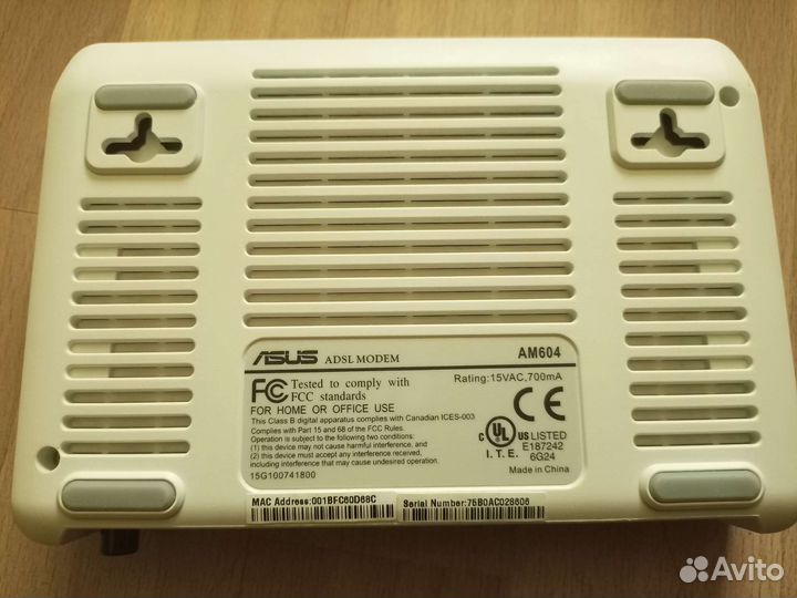 Модем Asus adsl AM 604