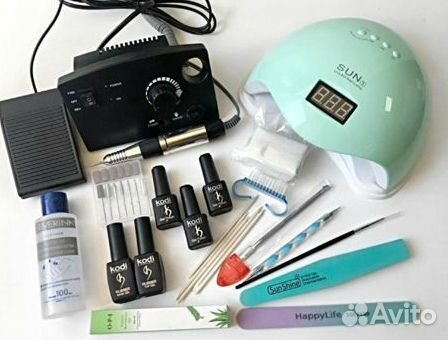 Набор для маникюра лампа/аппарат/гель-лаки