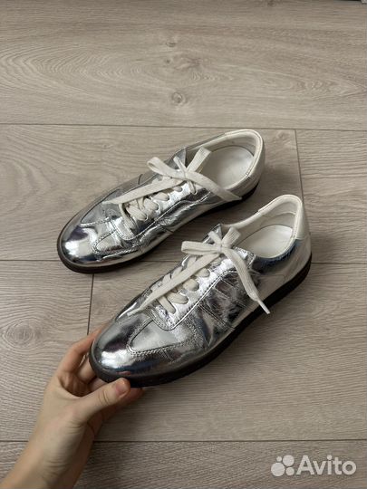 Серебряные кеды lime 38 нат кожа