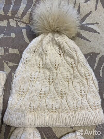 Комплект зимний шапка, снуд и варежки