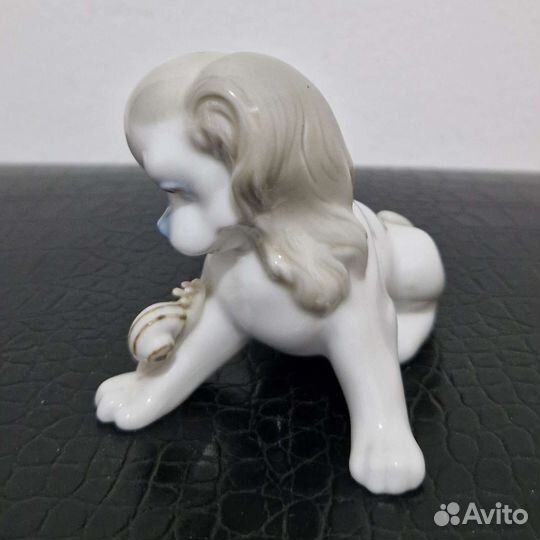 Lladr испания.Щенок и улитка.фарфоровая
