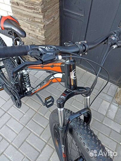 Новый фетбайк 26 колеса,двухподвес,21 скорость