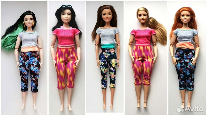 Barbie Fashionistas гибриды на подвижном теле
