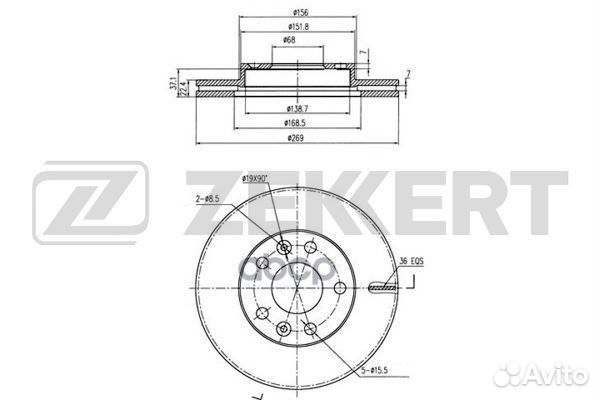 Диск торм. перед. Renault Duster 12- bs-5594