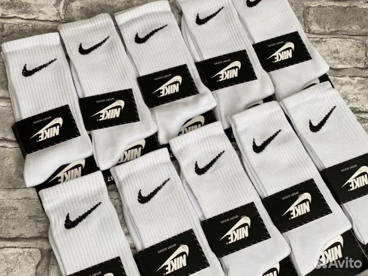 Носки Nike Premium-качество белые высокие