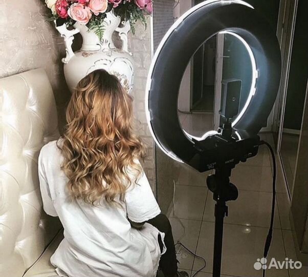 Кольцевые лампы + 2 штатива + пульт