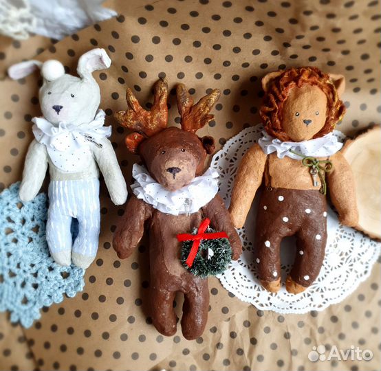 Ватные игрушки зверушки- Циркачи