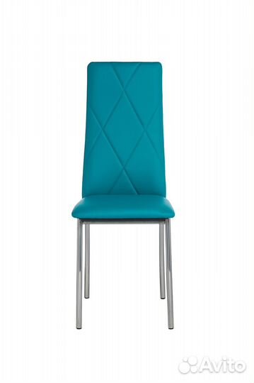 Стул милан ромб под хром/экокожа бирюзовая Эко 301