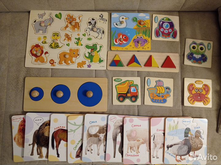 Развивающие игрушки пазлы для малышей пакетом