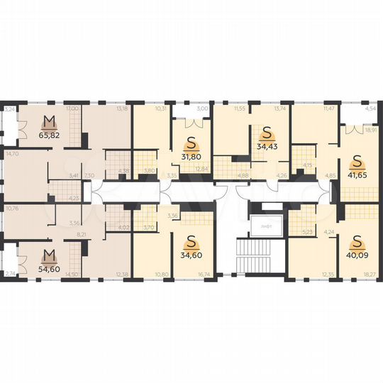 1-к. квартира, 34,6 м², 5/5 эт.