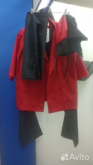 Костюм женский повара Шеф (тк.тиси),черный/красный