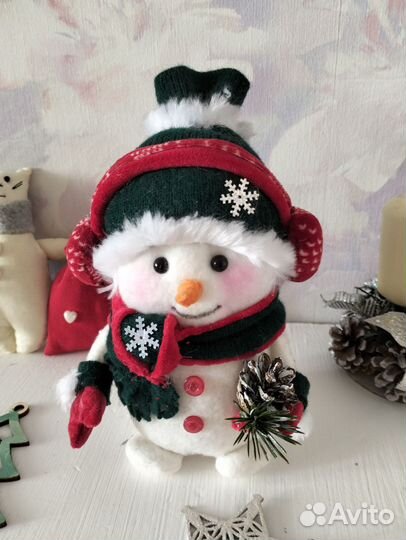 Интерьерная новогодняя игрушка. Снеговик