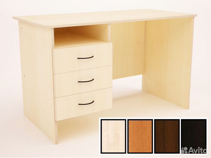Стол письменный однотумбовый 120х60х75 см. Береза