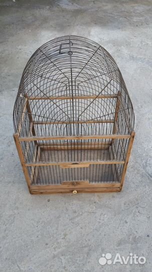 Клетка для птиц из дерева СССР винтаж