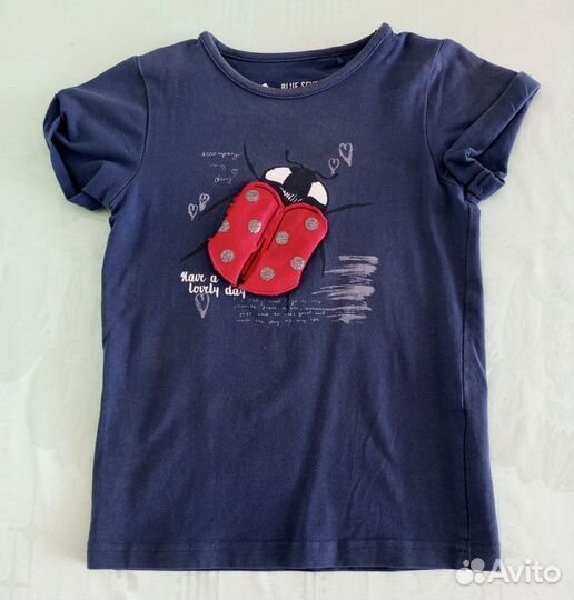 Футболка Божья коровка для девочки (рост 110 )