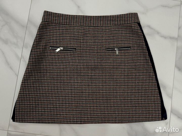 Юбка zara 44 гусиная лапка